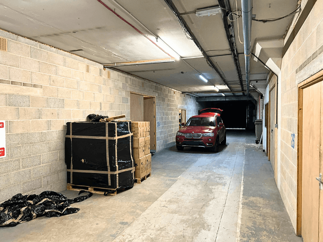 Passageway for workshop and storage